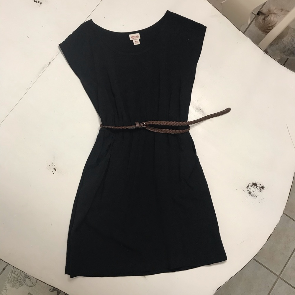 Black belted dress